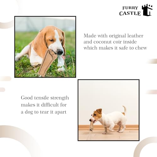 Image of Dog Toys Leather Saw Shape Perfect for Pets-Dog & Cats (Pack of 1, Tan)