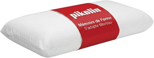 PIKOLIN Lot de 2 Oreillers à Mémoire de Forme 60 cm, Qualité Hôtel - Adaptabilité Cervicale et Hypoallergénique - Fermeté Moyenne pour Toutes Les Positions - Double Taie Respirante et Douce - 1