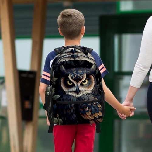 Sac à dos chouette peinte à la main pour le collège