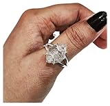 Natural Herkimer Diamond Ring, Rough Herkimer Diamond Ring, Birthstone, Wire Band, 925 Sterling Silver, Womens Ring, Christmas, Thanksgiving, Handmade, Statement Jewelry, Rough Gemstone Jewelry