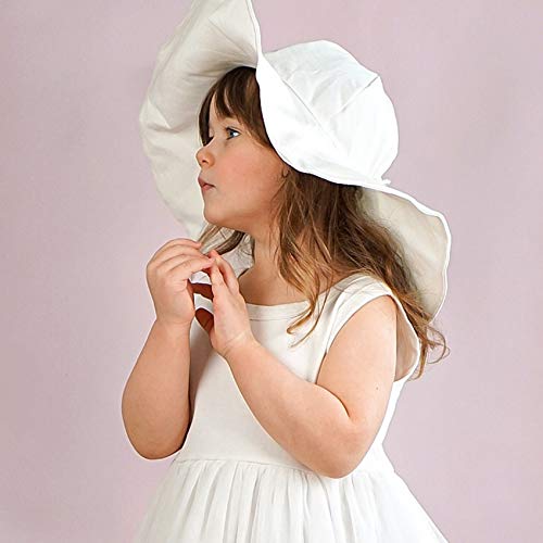 The Tiny Universe Adjustable Sun Hat For Baby Kids Toddlers - Wide Brim, Adjustable Size - Organic Cotton White #TOP4