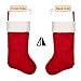 Ivenf Christmas Stockings, 4 Pcs 19 inches Polyester Classic Red and White Plush Mercerized Velvet Stockings, for Family Holiday Xmas Party Decorations