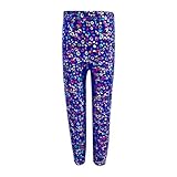 QJDFLL Leggings mit glitzerndem Leopardenmuster für Mädchen Design Stretchhose Tanzbekleidung Auftritte und Training Bequeme Passform Karneval kostüm Damen(Blau,7 Jahre)