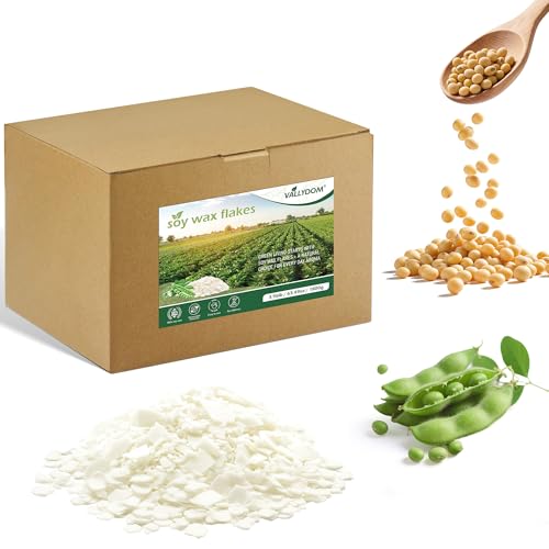 VALLYDOM 1.8KG Soy Wax for Candle Making: Premium Pure Soy Wax Flakes, Organic, No Additives, Long Burn Time, Perfect for Scented Candles, Tealights, Craft Candles, and More - Ideal for Candle Makers VALLYDOM 1.8KG Soy Wax for Candle Making: Premium Pure Soy Wax Flakes, Organic, No Additives, Long Burn Time, Perfect for Scented Candles, Tealights, Craft Candles, and More - Ideal for Candle Makers