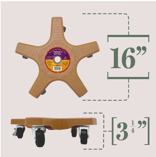 Bosmere S18430 Down Under Plant Caddie, Heavy Duty Plant Stand With Wheels, 500Lb Capacity, 16-Inch,Terra Cotta #TOP4