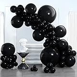 PartyWoo Black Balloons, 100 pcs Black Balloons Different Sizes Pack of 36 Inch 18 Inch 12 Inch 10 Inch 5 Inch for Balloon Garland as Birthday Decorations, Wedding Decorations, Party Decorations