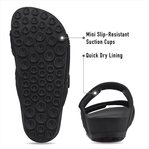 PIRO Unisex Orthoheel High Density Gel Slide Sandals Water Release Sole4