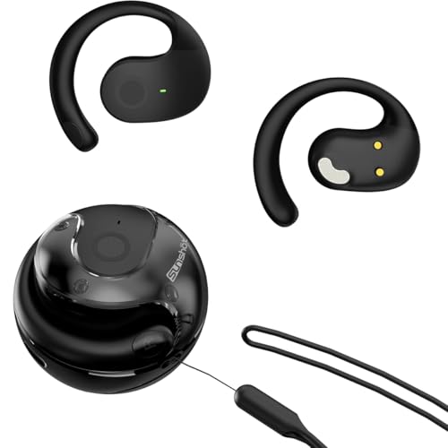 sunshot Ows Open Ear Buds Headphones Bluetooth 5.4,Bone Conducting Air Bone Conduction Headphones, 16mm Drivers,40H Playtime,Open Ear Earbuds IPX5 Waterproof and Noise Reducing Touch(Black)