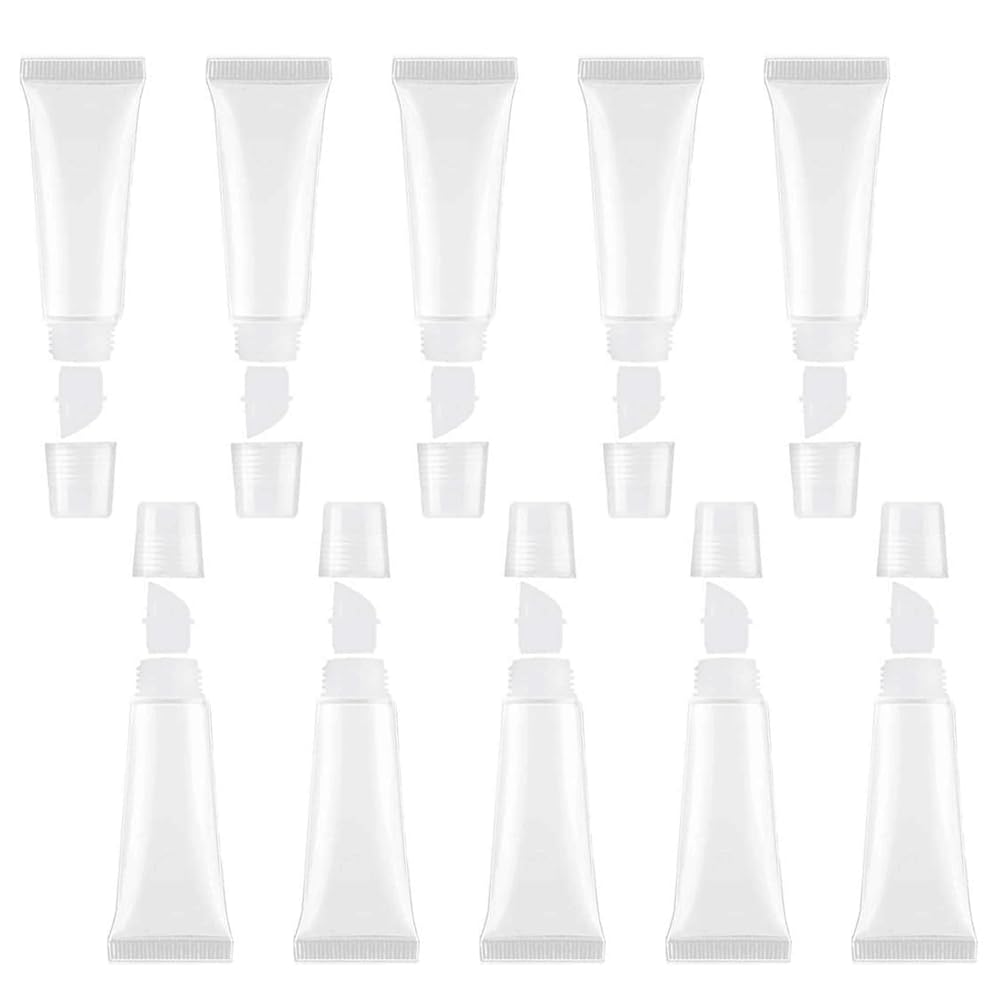 JIAKAI Mini Clear Lip Gloss Balm Tubes - 10pcs