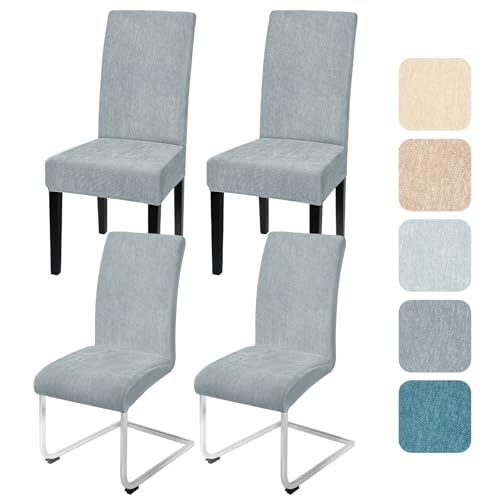 Alishomtll Stretch Stuhlhussen 4er Set Chenille Stuhlbezug für Schwingstühle Universal Esszimmerstühle Bezug Waschbar Abnehmbar Stühle...