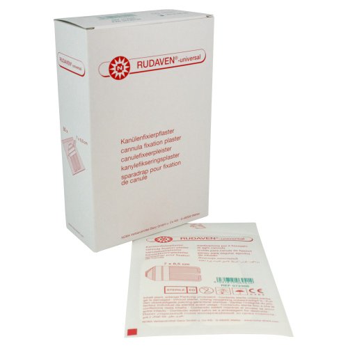 Rudaven Universal CE 0483 Cannula Fixation Plasters 7 x 8.5 cm Pack of 50