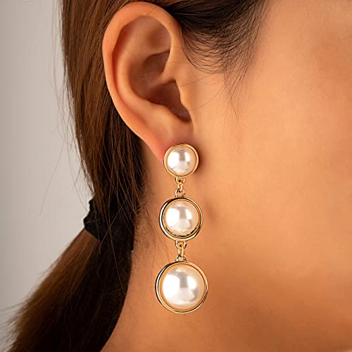 Pearl Earrings, Simulated Pearls, Vintage Earrings For Women, Wedding Engagement Jewelry, Handmade Art Deco Aesthetic, Gift For Mum Her #TOP4