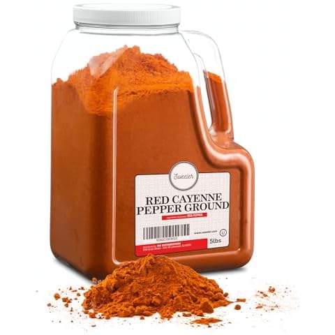 Sweeler Bulk Red Ground Cayenne Pepper 5LB - Extreme High Heat In Large Jug for Kitchen or Wildlife Deterrent Cover