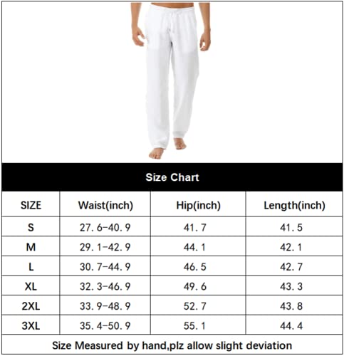 Thwei Linen Pants Mens Casual Pants Drastring Loose Fit Summer Pants Lightweight Casual Beach Pants For Men Khaki #TOP3