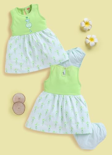 Image of LuvLap Baby Girl 100% Cotton Sleevless Girls Frock Pack of 3