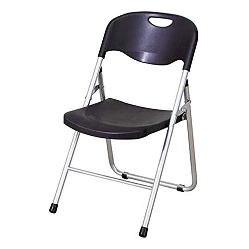 Wuzhengzhijia Plastic Folding Chair Metal Frame Conference Chair, Modern Simple And Comfortable Computer Chair Office Chair, Easy to Carry and Durable (Size : Black)