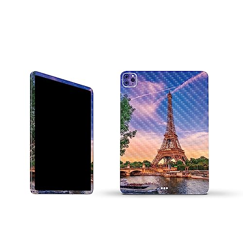 Image of MightySkins Carbon Fiber Skin Compatible with Apple iPad Pro 11 inch M2 4th Gen (2022) Full Wrap Kit - Eiffel Tower | Protective, Durable Textured Carbon Fiber Finish | Easy to Apply | Made in The USA