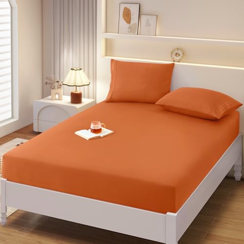 Vveiiye VVE240123-004 King Fitted Sheet With 2 Pillowcase Soft Microfiber Sheet Set 16 Inch Deep Pocket Bed Sheets thumb #2