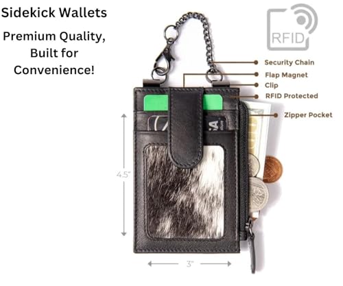 Image of RFID Blocking Boot Wallet with Security Chain & Zipper Lock - Genuine Leather Wallets for Men, Travel Wallets Women, Minimalist Leather Card Holder