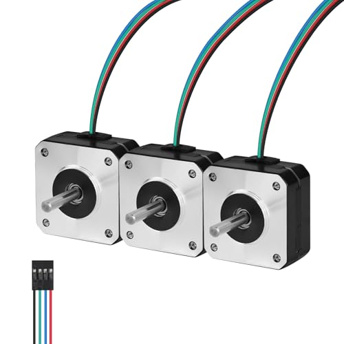 YEJMKJ 3Pack Nema 17 Stepper Motor 42x21mm 0.13Nm (18.41ozin) 1.0A 4.2