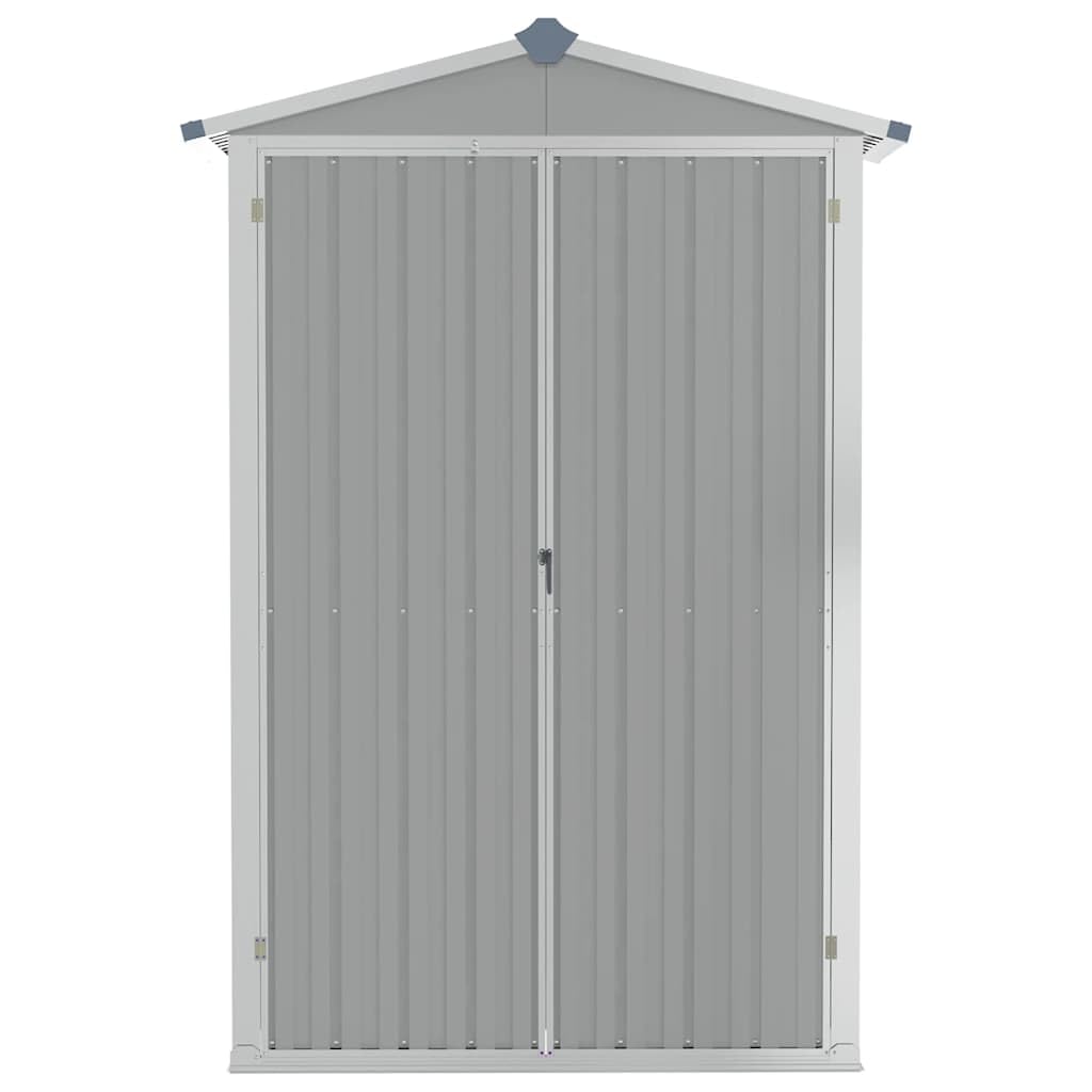 Gerätehaus Geräteschuppen Gartenhaus Garten Schuppen Metallgerätehaus Wetterfester Gartenschuppen für Fahrrad & Gartengeräte Grau 116x45x175 cm Verzinkter Stahl