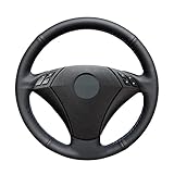 DIY-Auto-Lenkradabdeckung Für b&m-w E60 530d 2003-2009 E61 38 cm PU-Kunstleder-Wickelhandnählenkrad !! Erhöhte Sicherheit: Ein festerer Griff auf der flauschigen Lenkradabdeckung bedeutet eine bessere Kontrolle auf der Straße und erhöht die Sicherheit in potenziellen Notfällen.