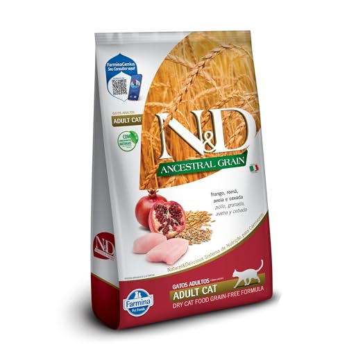 N&D Ancestral Grain Ração para Gatos Adultos Frango e Romã 7,5 kg