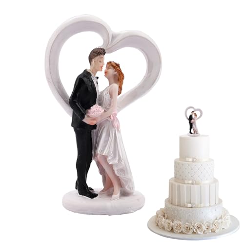 KOBOKO Hochzeitsfiguren, Tortendeko Brautpaar, Cake Topper, Hochzeitspaar Figuren, Hochzeitstorte Deko, Party Zubehör