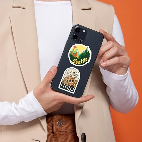 beatri world travel stickers 50pcs waterproof vinyl travel map stickers for suitcase bicycle laptop water bottle notebooks journaling scrapbooking world travel stickers