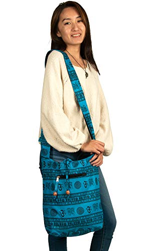 Blue Patchwork Handmade Crossbody Large Hobo Shoulder Bag Hippie Boho Fashion Everyday Casual Unique4