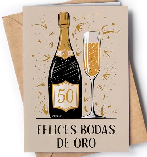 Greeting Cards for Everyone Tarjeta de Felicitación de Bodas de Oro - Tarjeta Regalo Original 50 Aniversario de Bodas de Oro - Ideas 50 Aniversario - 50 Años de Casados - EU 33