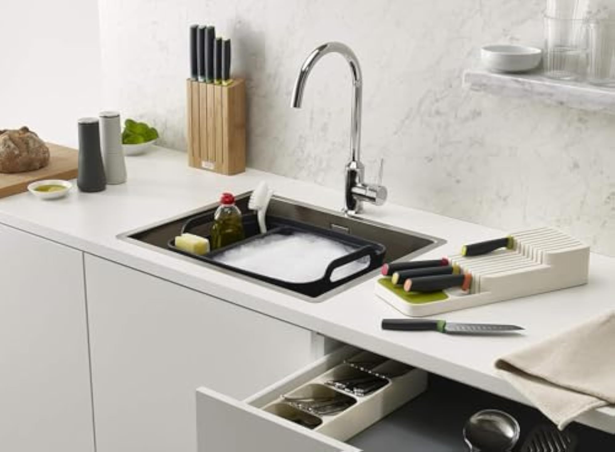 2-Tier Knife Holder Storage Rack for Kitchen Organization