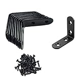 10 Piezas ngulo Recto Soportes 90 Grados Corchete Angular ngulo de Acero Corner Brace Soporte de Esquina, 40 * 40 mm, con Tornillos, Negro