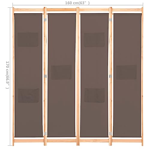 VidaXL Divisorio a 4 Pannelli con Tasche