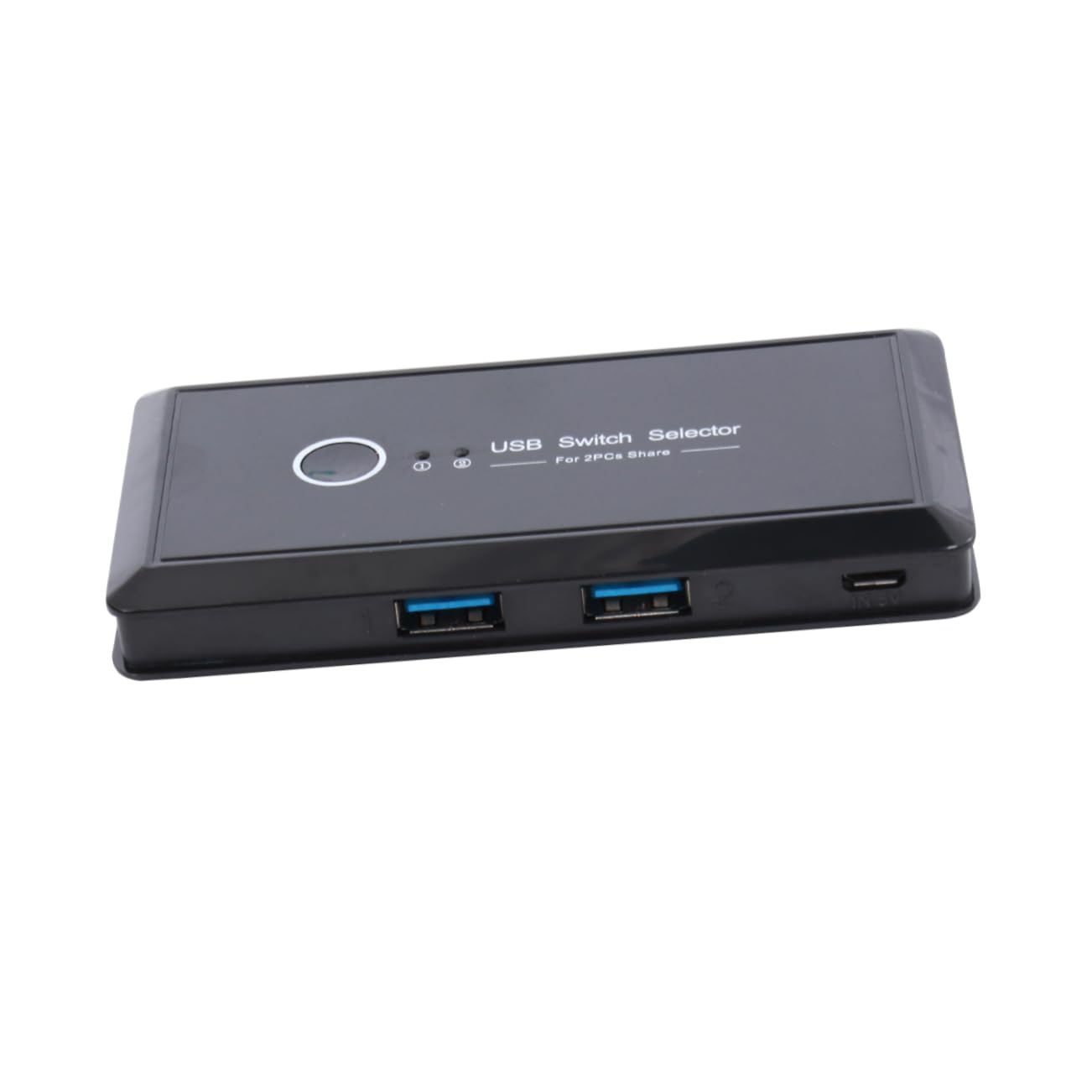 USB Wahlschalter Schwarz 2 Port Automatischer Umschalter für 4 Geräte