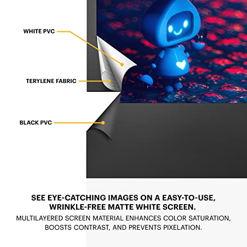 Kodak RODPJSPFU100 Portable Projector Screen | 100 Inch Indoor & Outdoor 16:9 Video Projection Surface & Stand thumb #4