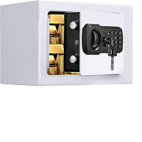 Fireproof Small Safe Box For Money, 0.23 Cu Ft Mini Fireproof Safe With Combination Lock, Digital Safe For Kids Home Hotels Business (17Sp-White-1) #TOP6