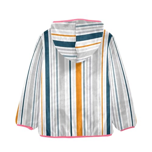 GuoChe orange Gray Stripes Baby Girl Fleece Jacket2