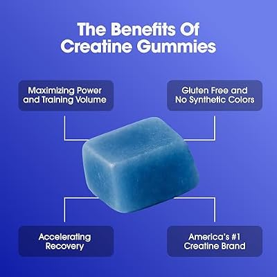 Optimum Nutrition Creatine Monohydrate Gummies, Blue Raspberry Flavor, 105 Count, 35 Servings, 5g Creatine per Serving (Packaging May Vary)