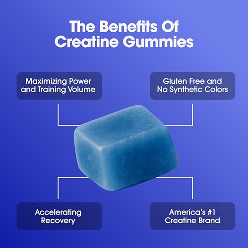 Image of Optimum Nutrition Creatine Monohydrate Gummies, Blue Raspberry Flavor, 105 Count, 35 Servings, 5g Creatine per Serving (Packaging May Vary)