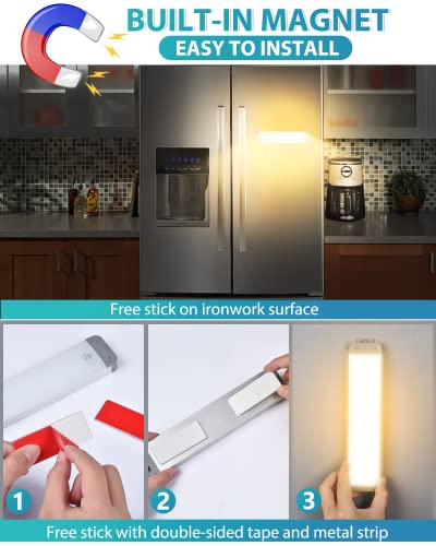 PRIORARE 30-Led Dimmer Under Cabinet Lights, Luz Magnética Ativada Por Movimento, Iluminação de Armá