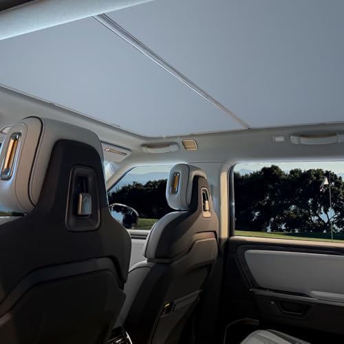Image of VION R1T Roof Sunshade - Precision Fit, No Sagging, Two Pieces Design, Full Blackout (for Rivian R1T)-Gray