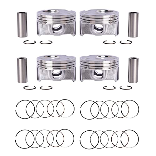 yeedaky Engine Piston & Rings Set Piston & Rings Kit for Kia Soul Forte Forte5 Forte Koup 2.0L 2014-2018 Engine Automotive Aftermarket Parts Replacement OE#23041-2E210
