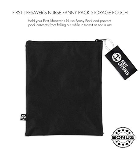 4-in-1 Convertible Nurse Fanny Pack, Black Hardware (Black)