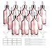 12 Pack,1.7 Oz Pink Glass Dropper Bottle for Essential Oils,Empty Glass Eye Dropper Bottle Holder With Glass Reagent Pipette,Cosmetic Perfume Travel Vial Container-Pipette,Stickers,Funnel Included