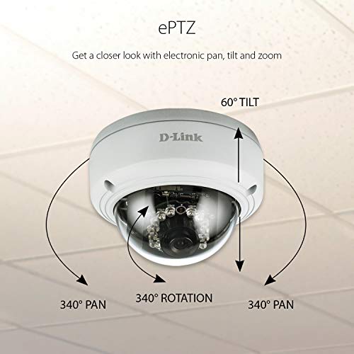 D-Link Surveillance System Dcs-4603 Indoor Poe Dome Security Camera Day & Night Vision 3Mp 1080P Full Hd #TOP5