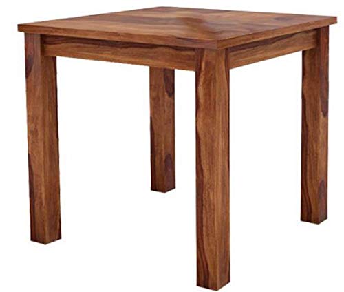 Image of Krishna Wood Decor Sheesham Wood Dining Table 2 Seater Set with Chairs | Solid Wooden Dining Table for Kitchen & Dining Room | Compact Space Saving Furniture | Durable Build | Brown Finish