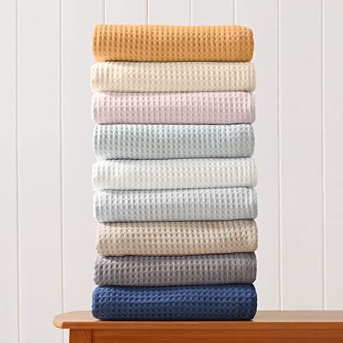 Great Bay Home 100% Cotton Waffle Weave Thermal Blanket. Super Soft Season Layering. Mikala Collection (King, Marigold)