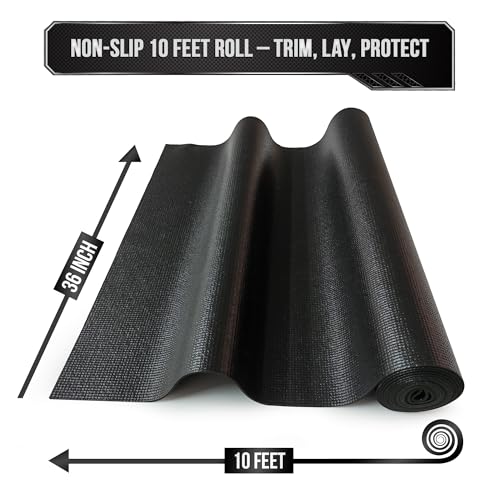 Image of PD Tool Box Drawer Liner 10 ft x 36 in Black Thick Non-Slip Cabinet Mat | Professional Grade Shelf Liner And Toolbox Drawer Liner, Thick And Non-slip, Built To Protect Cabinets And Drawers Long-term