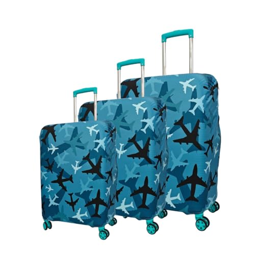 Image of Printed Luggage Cover for Traveling Bag & Suitcase - Stretchable & Scratchproof Trolley Protector with Velcro Lock & Lightweight Washable Material(Suitcase Bag Not Included, Only Cover in Product)